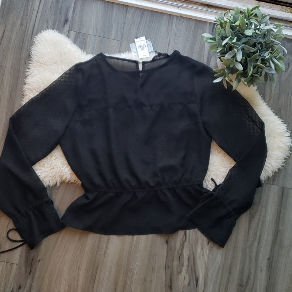 Black sheer blouse